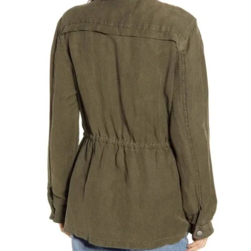 Treasure & Bond Linen Blend Field Jacket Olive Green NWT EXTRA SMALL XS new - Picture 2 of 5